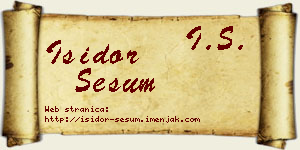 Isidor Šešum vizit kartica